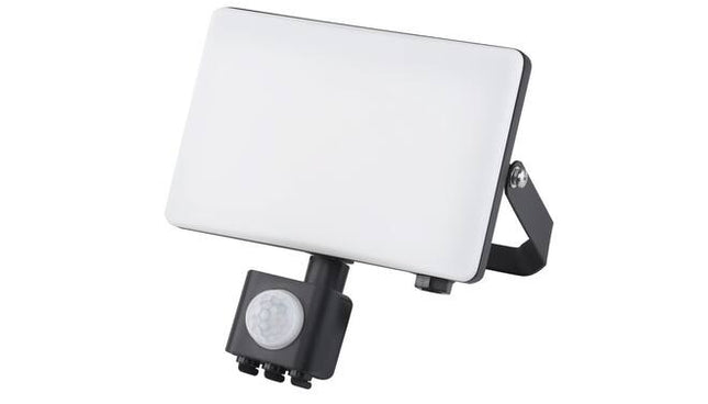 Bouwlamp met Sensor 30W IP44 Breedstraler Buitenlamp Ultra Plat - 6000K