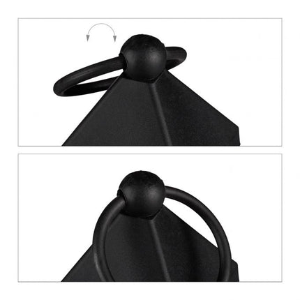 Lantern with LED candle on batteries indoor and outdoor 24 cm flame effect