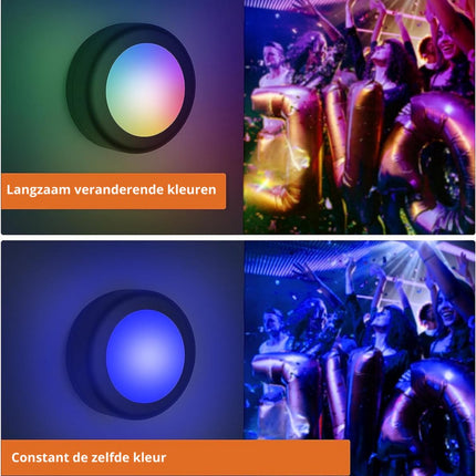 Druklamp met Afstandsbediening Op Batterijen Kastverlichting Trapverlichting Nachtlampje  RGB Zwart 6 Stuks