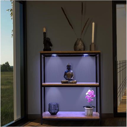 Push button lamp with remote control on batteries, cabinet lighting, stair lighting, night light RGB white, 3 pieces