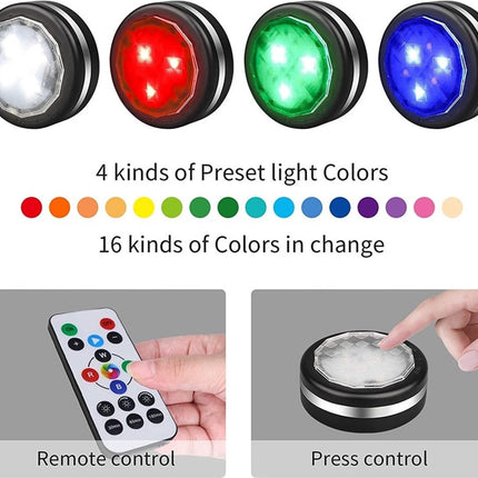 Druklamp met Afstandsbediening Oplaadbaar Kastverlichting Trapverlichting Keukenverlichting RGB Zwart 6 Stuks