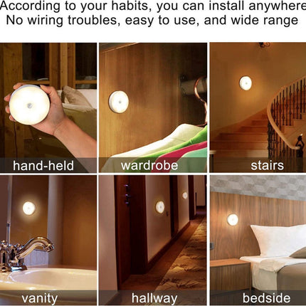 Nachtlampje Op Batterijen Met Beweginssensor Kastverlichting Trapverlichting Wit