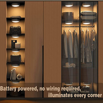 Push button lamp with remote control on batteries, cabinet lighting, stair lighting, night light RGB white, 3 pieces