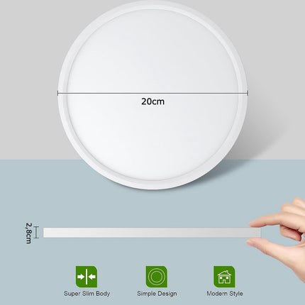 LED Deckenleuchte 1350 Lumen 2700k Ø22cm Weiß Rund 18W