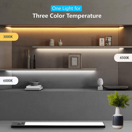 LED Verlichting met Bewegingssensor Oplaadbaar 60CM Kastverlichting Trapverlichting Keukenverlichting Zwart 4 Stuks