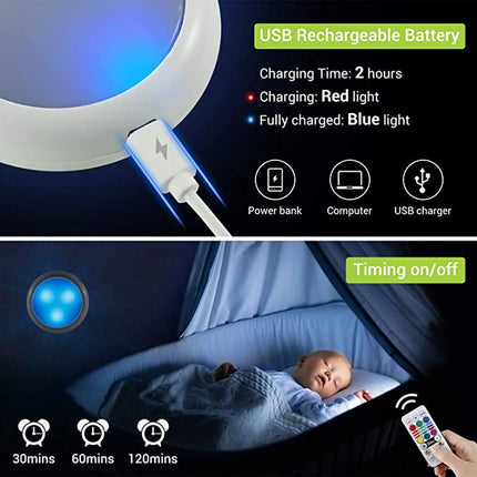 Druklamp met Afstandsbediening Oplaadbaar Kastverlichting Trapverlichting Nachtlampje RGB Wit 6 Stuks