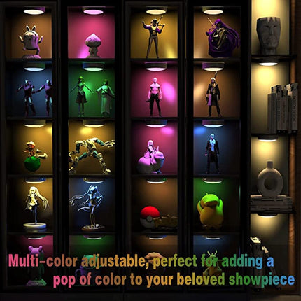 Druckknopflampe mit Fernbedienung auf Batterien Schrankbeleuchtung Treppenbeleuchtung Nachtlicht RGB weiß 6 Stück