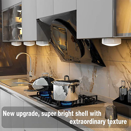 Push button lamp with remote control on batteries, cabinet lighting, stair lighting, night light RGB white, 6 pieces