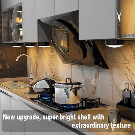 Druklamp met Afstandsbediening Op Batterijen Kastverlichting Trapverlichting Nachtlampje  RGB Zwart 6 Stuks