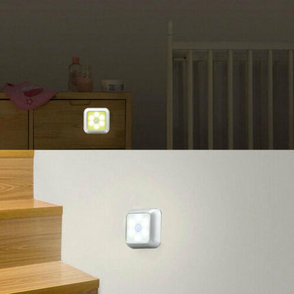LED Lighting on batteries with motion sensor, cabinet lighting, stair lighting, night light, silver, 3 pieces