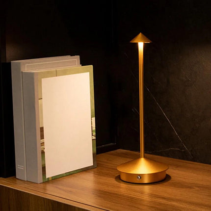 Rechargeable Table Lamp Gold Dimmable 29CM Aluminum Desk Lamp Table Lamp Bedroom 2 Pieces