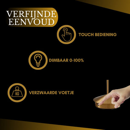 Rechargeable Table Lamp Gold Dimmable 29CM Aluminum Desk Lamp Table Lamp Bedroom 2 Pieces