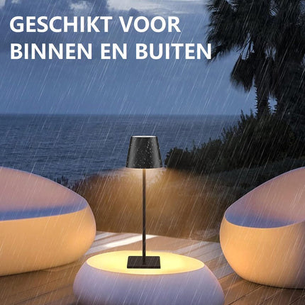 Rechargeable Table Lamp Black Dimmable 36CM Aluminum Desk Lamp Table Lamp Bedroom IP54 2 Pieces