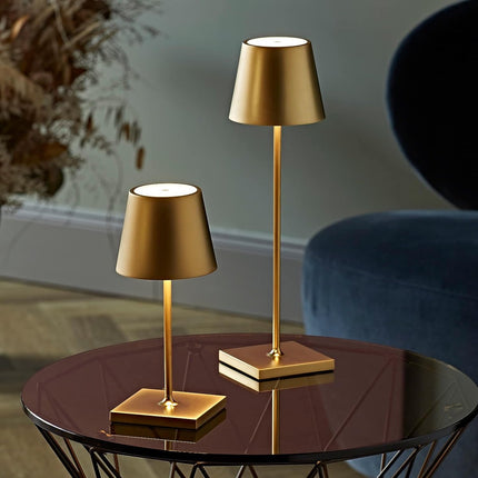 Wiederaufladbare Tischlampe Gold Dimmbar 36CM Aluminium Schreibtischlampe Tischlampe Schlafzimmer IP54 4 Stück