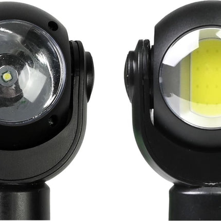 3W Aluminum COB Battery Flashlight with Rotary Knob