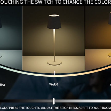 Rechargeable Table Lamp Black Dimmable 36CM Aluminum Desk Lamp Table Lamp Bedroom IP54 2 Pieces