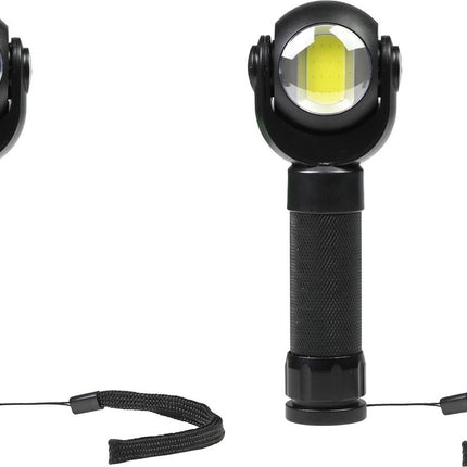 3W Aluminum COB Battery Flashlight with Rotary Knob