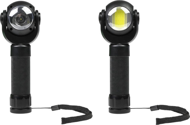 Zaklamp Op Batterijen 3W Aluminium COB Draaiknop