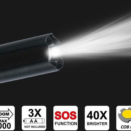 3W COB Aluminum XXXL Battery Flashlight, Bat Size