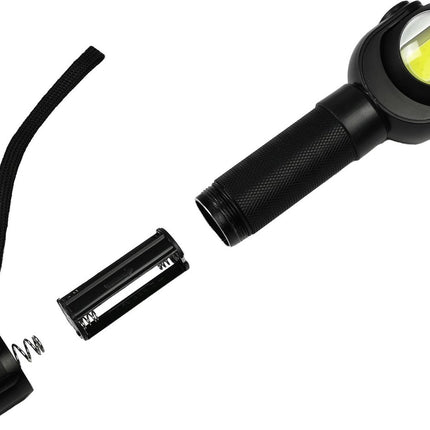 3W Aluminum COB Battery Flashlight with Rotary Knob