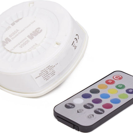 Push button lamp with remote control on batteries, cabinet lighting, stair lighting, night light RGB white, 6 pieces
