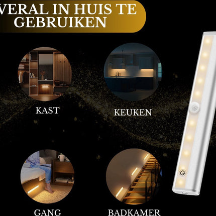 Druklamp met Afstandsbediening Oplaadbaar 20CM Kastverlichting Trapverlichting Keukenverlichting Zilver 4 Stuks