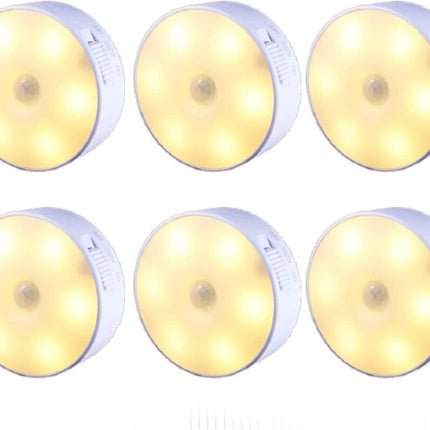 LED Beleuchtung Auf Batterien Mit Bewegungsmelder Nachtlicht Schrankbeleuchtung Treppenbeleuchtung Weiß 6 Stück