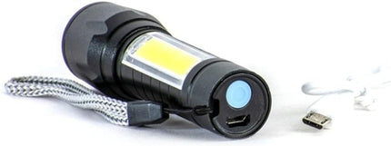 Rechargeable 3W COB Aluminum Flashlight with Side Light