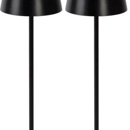 Rechargeable Table Lamp Black Dimmable 36CM Aluminum Desk Lamp Table Lamp Bedroom IP54 2 Pieces