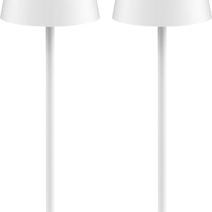 Oplaadbare Tafellamp Wit Dimbaar 36CM Aluminium Bureaulamp Tafellamp Slaapkamer IP54 2 Stuks