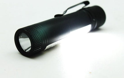 1W COB Pocket-Sized Aluminum Battery-Powered Flashlight with Side Lamp