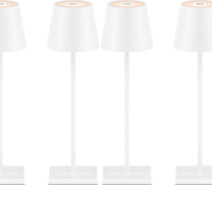 Oplaadbare Tafellamp Wit Dimbaar 36CM Aluminium Bureaulamp Tafellamp Slaapkamer IP54 4 Stuks
