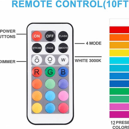 Push button lamp with remote control on batteries, cabinet lighting, stair lighting, night light RGB white, 6 pieces