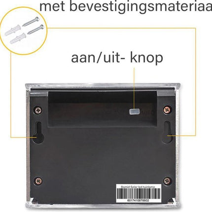 Buitenlamp RVS Zonne-Energie Wandlamp Tuinverlichting