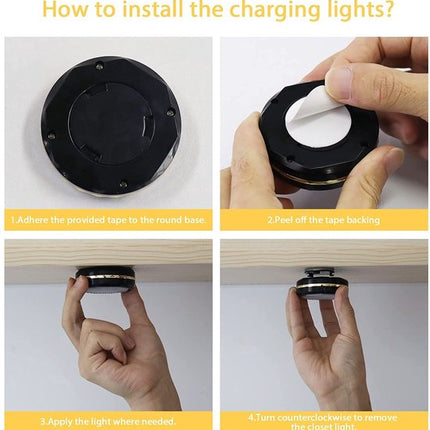 Druklamp met Afstandsbediening Oplaadbaar Kastverlichting Trapverlichting Keukenverlichting RGB Zwart 6 Stuks