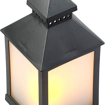 Lantern with LED candle on batteries indoor and outdoor 24 cm flame effect