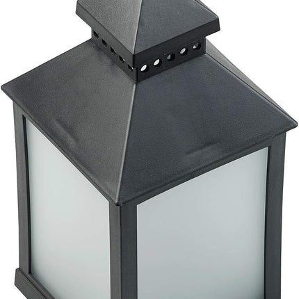 Lantern with LED candle on batteries indoor and outdoor 24 cm flame effect