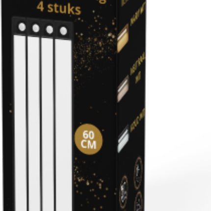 LED Verlichting met Bewegingssensor Oplaadbaar 60CM Kastverlichting Trapverlichting Keukenverlichting Zwart 4 Stuks