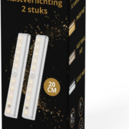 Druklamp met Afstandsbediening Oplaadbaar 20CM Kastverlichting Trapverlichting Keukenverlichting Zilver 2 Stuks