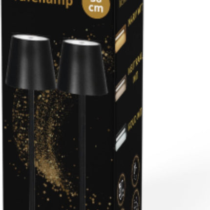 Rechargeable Table Lamp Black Dimmable 36CM Aluminum Desk Lamp Table Lamp Bedroom IP54 4 Pieces