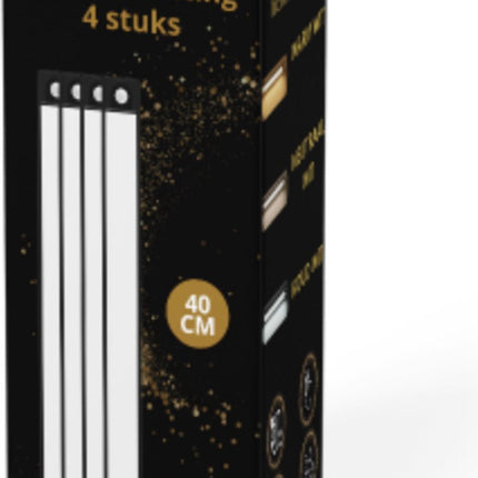 LED Verlichting met Bewegingssensor Oplaadbaar 40CM Kastverlichting Trapverlichting Keukenverlichting Zwart 4 Stuks