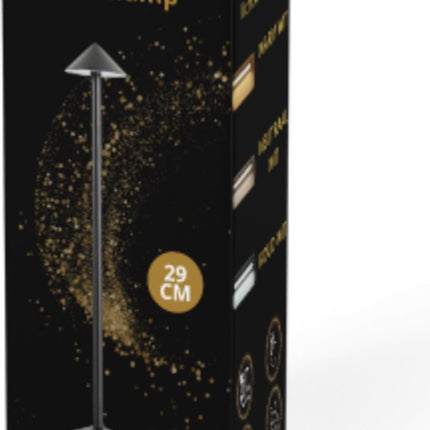 Oplaadbare Tafellamp Zwart Dimbaar 29CM Aluminium Bureaulamp Tafellamp Slaapkamer 2 Stuks