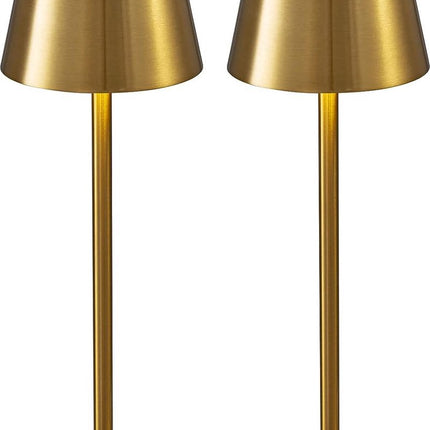Oplaadbare Tafellamp Goud Dimbaar 36CM Aluminium Bureaulamp Tafellamp Slaapkamer IP54 2 Stuks