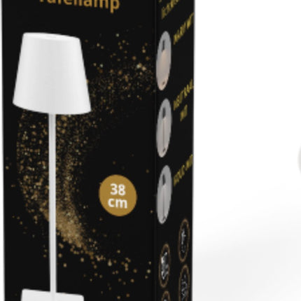Oplaadbare Tafellamp Wit Dimbaar 36CM Aluminium Bureaulamp Tafellamp Slaapkamer IP54 2 Stuks