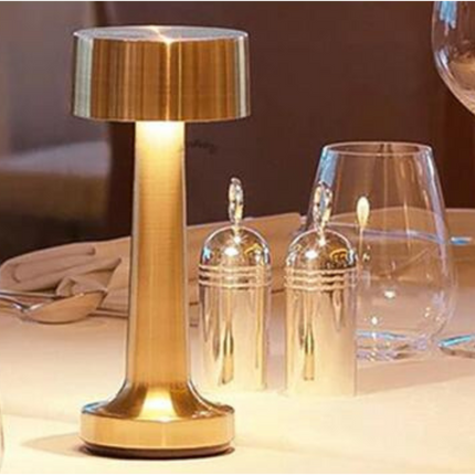 Oplaadbare Tafellamp Goud Dimbaar 21CM Aluminium Bureaulamp Tafellamp Slaapkamer 2 Stuks