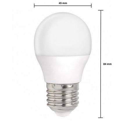 E27 LED Lampe 5 Watt Kugellampe G45 6400K Milchglas Kaltweißes Licht