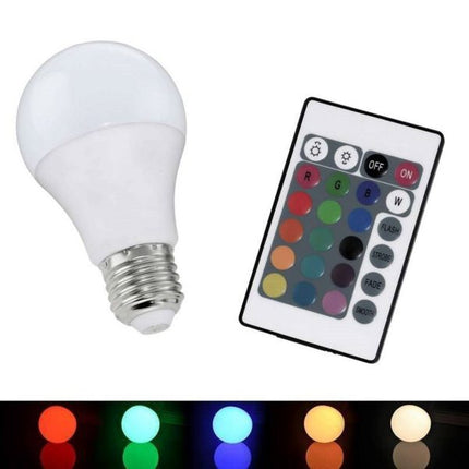 E27 LED Lamp With Remote Control 5W A60 Dimmable RGBW