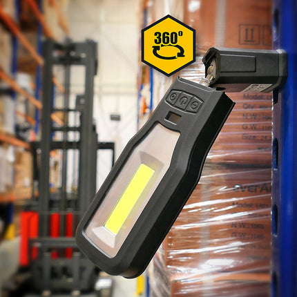 Looplamp Oplaadbaar Met Magneet Met Haak Met Docking Station Dimbaar Zwart