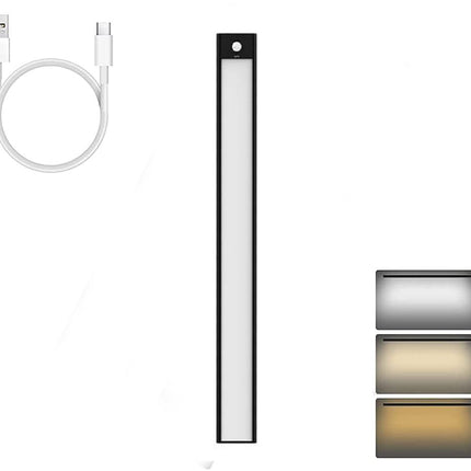 LED Verlichting met Bewegingssensor Oplaadbaar 60CM Kastverlichting Trapverlichting Keukenverlichting Zwart