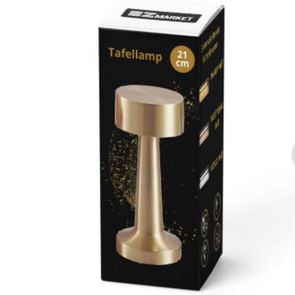 Oplaadbare Tafellamp Goud Dimbaar 21CM Aluminium Bureaulamp Tafellamp Slaapkamer 2 Stuks